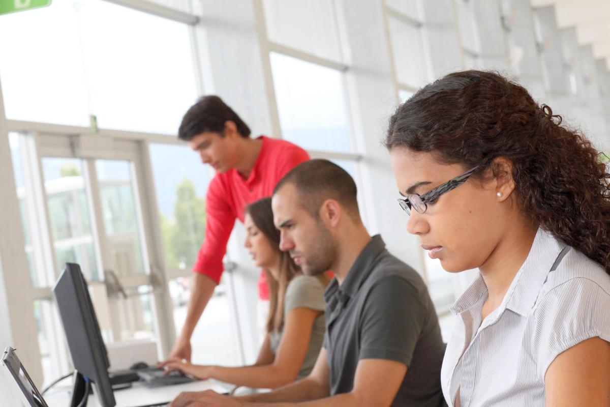 An instructor teaching a technical class